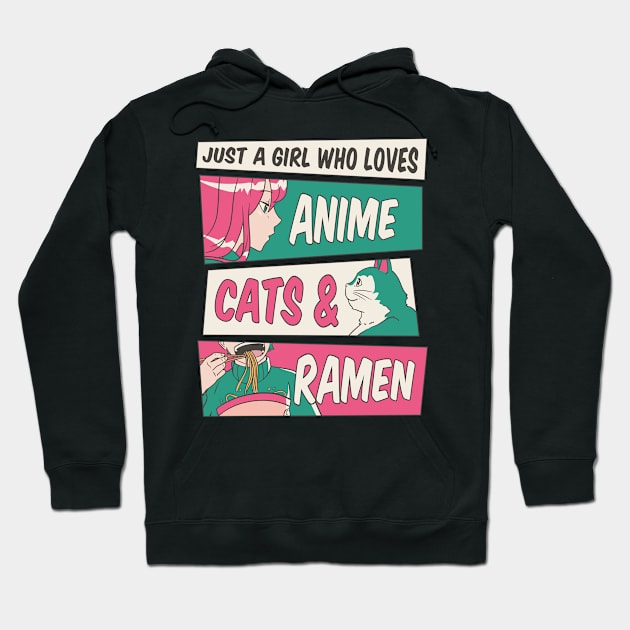 Anime & Cats Love Affair Hoodie by Life2LiveDesign